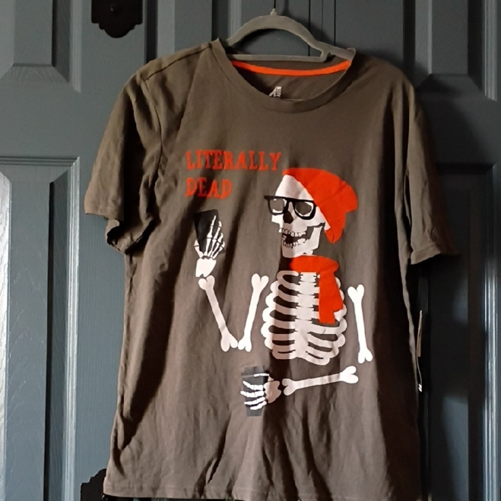 American Dream Charcoal Grey Tee with White Logo Print